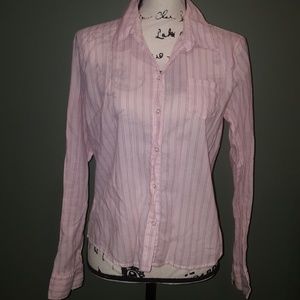 Areopostale dress shirt size large  pink stripes